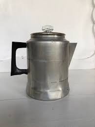 9 Cup Vintage Tin Coffee Percolator Metal Camping Coffeepot Campfire Coffee Pot Retro Percolator Glass Coffee Maker Comet Aluminum Usa Made Percolator Coffee Coffee Pot Coffee