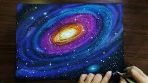 Draw the lower part of the side and the inside of the carrier rocket. Quick And Easy Galaxy Drawing With Pastels For Beginners Step By Step Youtube