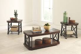Ashley furniture coffee table beautiful end tables chairside end, source. With Its Earthy Elements And Vintage Style Finishes Vinasville Coffee Table Set Sets A Warm And Rus Coffee Table 3 Piece Coffee Table Set Coffee Table Setting