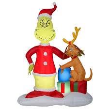 A grumpy hermit hatches a plan to steal christmas from the whos of whoville. Dr Seuss How The Grinch Stole Christmas Grinch Max 6 Ft Pre Lit Inflatable Outdoor Decor By National Tree Company