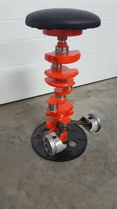 Crankshaft And Piston Stool Automotive Furniture Automotive Decor Diy Furniture