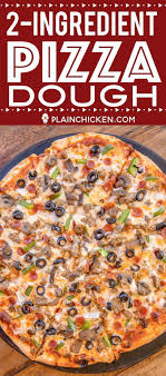 In a large bowl whisk together flour, baking powder, and sugar (if using). 2 Ingredient Pizza Dough 2 Ingredient Pizza Dough Homemade Pizza Crust Pizza Dough Greek Yogurt