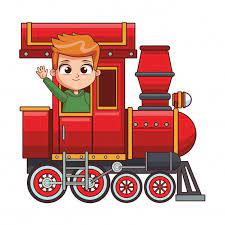 Kid Riding Train Cartoon Train Cartoon Cartoon Kids