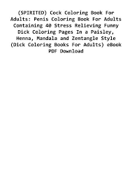 We did not find results for: Spirited Cock Coloring Book For Adults Penis Coloring Book For Adults Containing 40 Stress Relieving Funny