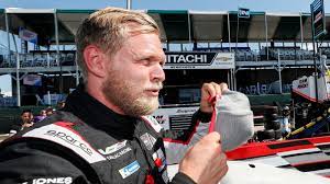 Kevin magnussen enjoyed his first day driving an indycar. Shhhjepodo9n8m