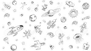 World map coloring page, map colouring book printable, mandala coloring pages for adults, wanderlust art, travel art print pdf i bought this unicorn coloring page because my daughters love unicorns! Vector Doodle Space Objects Astronaut Alien Galaxy Space Royalty Free Cliparts Vectors And Stock Illustration Image 136996928