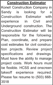 konell construction company is seeking