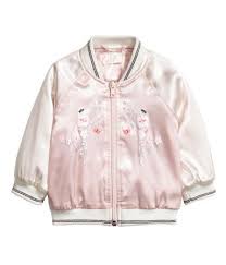 Satin Jacket Light Pink Kids H M Us Satin Bomber Jacket Bomber Jacket Jackets