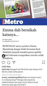 Maaf saya tidak dapat membalas (mesej) anda pada masa ini. Update Emma Maembong Dismisses Marriage Rumours With Syed Abdullah Hype Malaysia