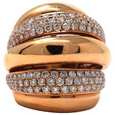 16.00 carat prasiolite and.20 ct. Large Layered Round Brilliant Diamond Cocktail Ring In Rose Gold For Sale At 1stdibs