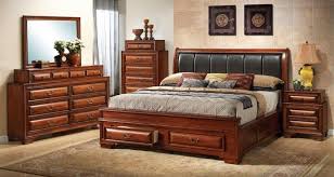 Marvelous Wood King Size Bedroom Set With Storage And Leather Headboard Design King Size Bedroom Sets Modern Bedroom Furniture King Size Bedroom Furniture Sets