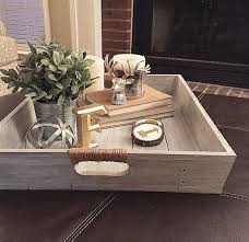 Tray Decor Decorating Coffee Tables Reclaimed Wood Tray Diy Home Decor Ottoman Decor In 2020 Ottoman Decor Reclaimed Wood Tray Tray Decor