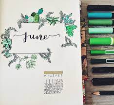 Bujo June Creative Summer Nature Tombow Fabercastell Hema Theme Nature Bullet Journal Idees Bullet Journal