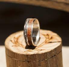 Granite Redwood Wedding Ring Black Zirconium Mens Wedding Bands Precious Metal Ring