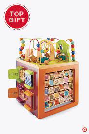 B Toys Wooden Activity Cube Zany Zoo Activity Cube Gifts For Kids Babies First Christmas