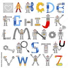 Aktien, aktienkurse, devisenkurse und wï¿½hrungsrechner, rohstoffkurse. Robot Alphabet Stock Vector Adobe Stock