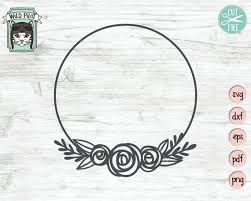 Download Flower Frame Svg Wreath Svg File Flower Wreath Svg Round Etsy Monogram Frame Flower Frame Floral Monogram
