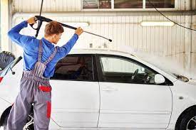 Man Worker Washing Car On A Car Wash Car Wash Interior Car Wash Car
