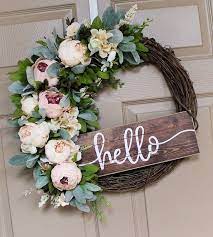 Easter Wreath Spring Wreaths For Front Door Peony Peonies Etsy In 2021 Spring Front Door Wreaths Spring Door Wreaths Diy Spring Wreath