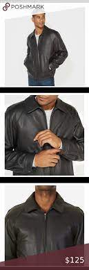 Nautica Genuine Leather Jacket Men S Medium Genuine Leather Jackets Leather Jacket Black Leather Bomber Jacket