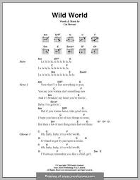 Wild World Lyrics And Chords By Cat Stevens Lyrics And Chords Song Lyrics And Chords Guitar Chords And Lyrics
