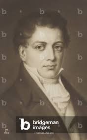 Image of Thomas Moore (1779-1852), Irish poet, singer and entertainer  (litho) by English School, (20th century)