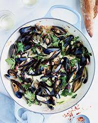 Mussels With Pancetta And Creme Fraiche Recipe Creme Fraiche Recipes Seafood Entrees Recipes