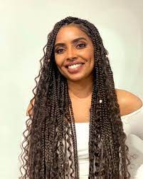 40 Bohemian Box Braids Protective Hairstyles Ideas Coils And Glory Goddess Braids Hairstyles Box Braids Styling Braids For Long Hair