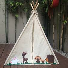 Teepee En Manta Con Aplicaciones En Fieltro Modelo Forest Friends Tipi Applique Felt