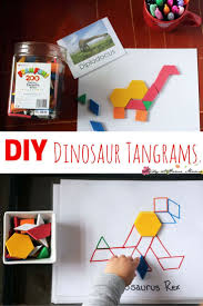 Diy Dinosaur Tangrams A Great Math Puzzle For Kids That You Can Make Yourself This Post Has Tips On Mak Dinosaure Prescolaire Dinosaure Activites Dinosaures