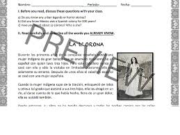 Go back to preterite and imperfect lesson for more practice! La Llorona Reading Listening Preterit Vs Imperfect Teachingrealspanish Com