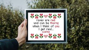 Roses Are Red Poem Cross Stitch Digital Pdf Pattern Etsy In 2021 Roses Are Red Poems Red Roses Roses Are Red Violets Are Blue