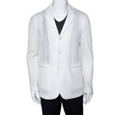 Emporio Armani White Mesh Robert Line Slim Fit Jacket XL Emporio Armani