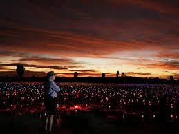 Sunset camel safari in the desert of eilat is a fascinating tour where you will have the opportunity to feel like a part of a magnificent caravan that tirelessly moves through the sands and. Field Of Lights Event At Uluru