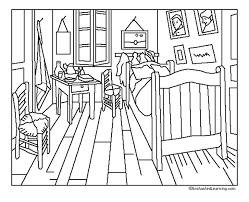 He prepared the room himself with simple furniture and with his own work on the wall. La Chambre De Van Gogh Perspective