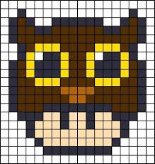 Owl Mushroom Perler Bead Pattern Cross Stitch Pattern Maybe Even A Quilt Pattern Too Just Go All Out Perler Beads Pixel Art Pattern Perler Bead Patterns