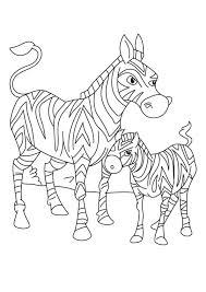 Download Coloring Pages Baby Zebra With Mom Coloring Page For Kids