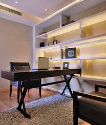 Wood table with black metal legs on white rug. 101 Home Offices With An Area Rug Photos Home Stratosphere