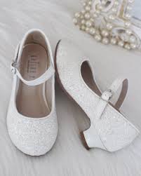 White Glitter Maryjane Heels White Shoes For Girls Flower Girl Shoes Girls Shoes