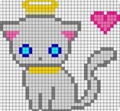 Grey Angel Cat Pixel Art Templates Pixel Art Pattern Pixel Art