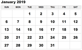 January 2019 Calendar Free Pdf Template Download January2019 January2019calendartemplate Ja Printable Calendar Template Printable Calendar Calendar Template
