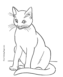 Coloring page outline of funny cats catching goldfish. Coloring Pages Of Cats