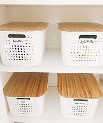 Opening design is wide and convenient for tissue pulling. Grid Glam Organizing Expert On Instagram The White Nordic Basket From Thecontainerstore Paired With The Bamboo Lid Basket Bamboo Organization Inspiration