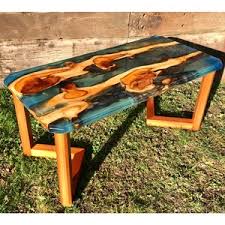 Yew Clear Blue Resin River Coffee Table Epoxy Wood Table Resin Table Diy Coffee Table