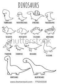 Are you searching for dinosaur tattoo png images or vector? Stock Vector Set Of Cute Dinosaurs Outline Character With Lettering Vector Doodle Illustration Line Art 7752 Dinosaur Tattoos Dinosaur Outline Dinosaur Drawing