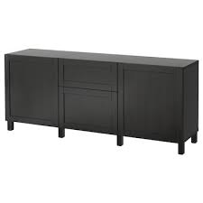 Eket Cabinet With Door And 2 Shelves Dark Gray Ikea Black Sideboard Ikea Storage