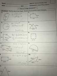 Learn vocabulary, terms, and more with flashcards, games, and other study tools. Name Unit 11 Volume Surface Area Homework 1 Area Chegg Com