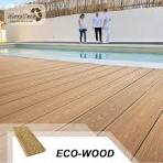 Interlock Square DIY Wood Grain Deep 3D Embossing Outdoor Deck Flooring
