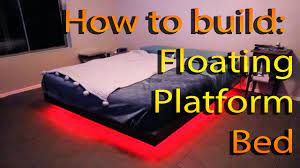 Diy floating bed frame with led lighting build a functional, sturdy bed frame and headboard using plywood. Floating Platform Bed With Led Diy Queen Frame Dimensions Youtube