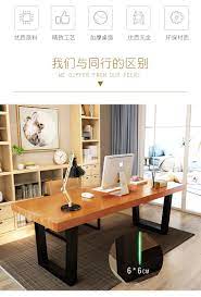 实木电脑桌书桌办公桌简约现代铁艺台式家用定制长桌子写字台美式 tmall com天猫 simple desk long desk desk